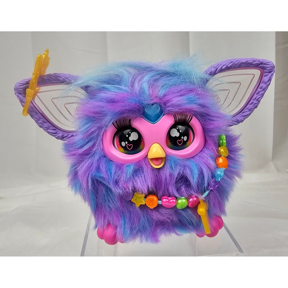 Hasbro Furby Purple Interactive Plush Toy 2023 F6743 Light Up Ears Animatronic